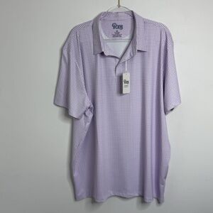 POP’S Purple & White Gingham Short Sleeve Golf Polo Sz 2XL NWT Preppy